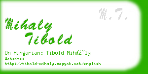 mihaly tibold business card